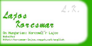 lajos korcsmar business card